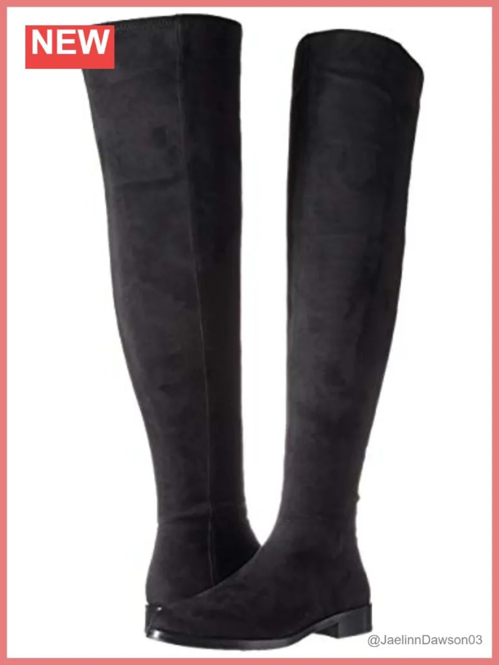 Over The Knee Faux Suede Block Heel Boots Comfortable Stretch